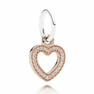 Rare 14k Rose Gold  pandora Heart charm